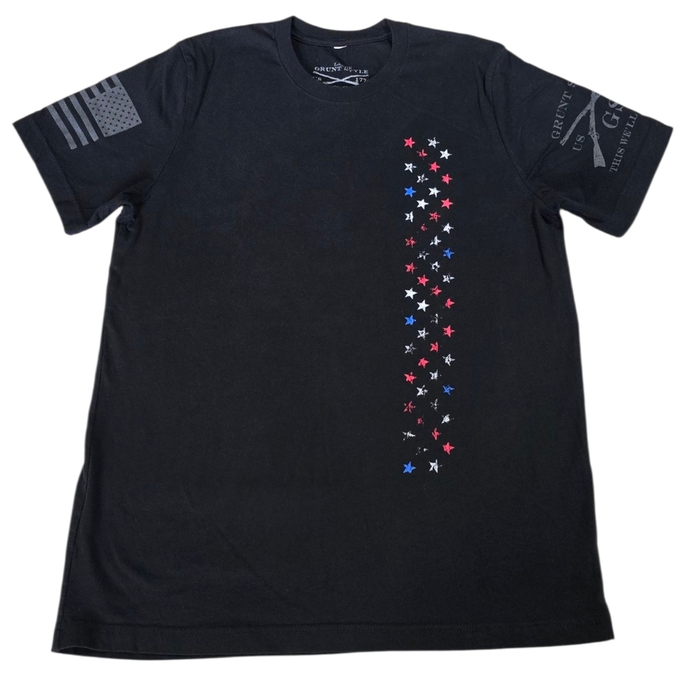 Black Graphic T-Shirt with Star Design